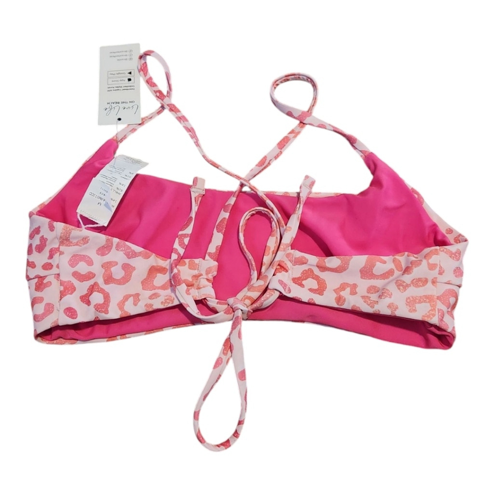 NWT Cupshe Reversible Pink Leopard Bikini Bralette-Medium & Bottoms-XS Set - Picture 14 of 16